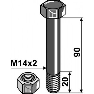 Болты с стопорными гайками - M14x2