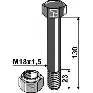 Болты с стопорными гайками - M18x1,5
