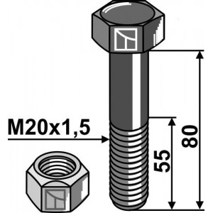 Болты с стопорными гайками - M20x1,5