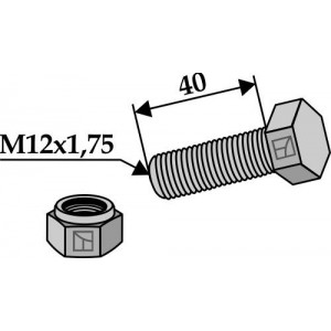 Болты с стопорными гайками - M12x1,75