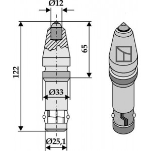 Круглые резцы Стержень Ø25,1