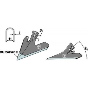 Пропашные лапы под заклёпки - DURAFACE