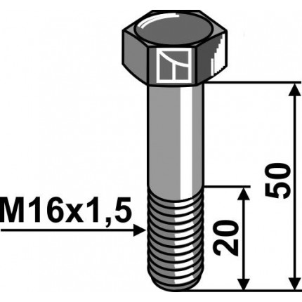 Болт M16x1,5 x 50 - 10.9