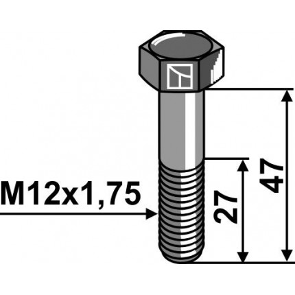 Болт- M12x1,75 - 10.9