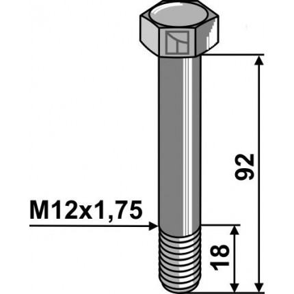 Болт M12x1,75 - 12.9