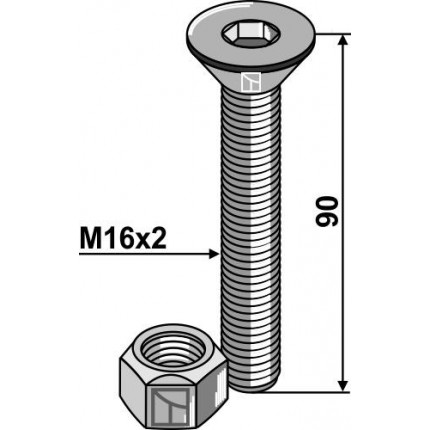 Болт с потайной головкой с внутренним шестигранником