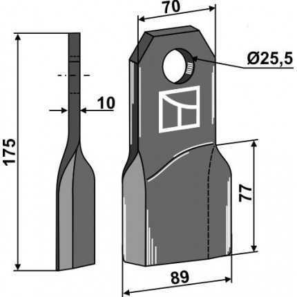 Мульчирующий нож, правый