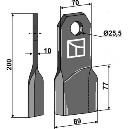 Мульчирующий нож, правый