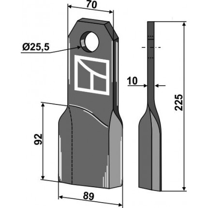 Мульчирующий нож, левый