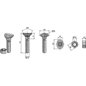 Планетарный болт - M12x70 - 10.9