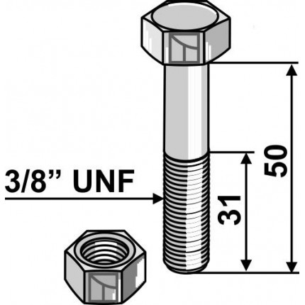 Болт 3/8'' UNF