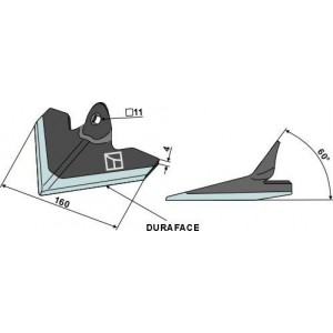 Пропашная лапа 160мм - DURAFACE