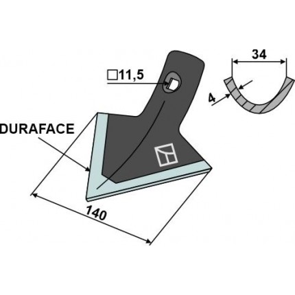 Лапа стрельчатая 140мм - DURAFACE