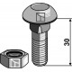 Болт с круглой головкой М12х30 с гайкой