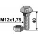 Болт с круглой головкой М12x1,75х40 с гайкой - 10.9