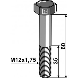 Шестигранный болт M12 без гайки