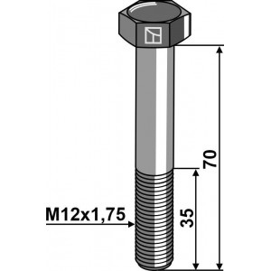 Шестигранный болт M12 без гайки