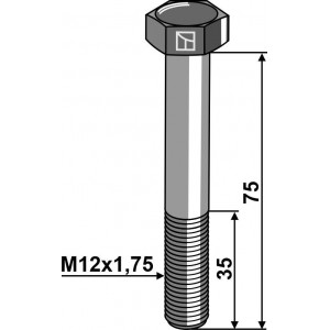 Шестигранный болт M12 без гайки