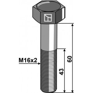 Шестигранный болт M16 без гайки