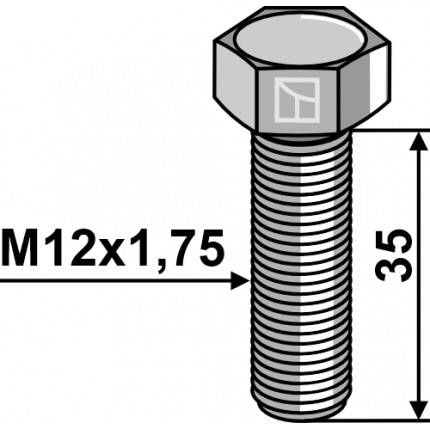 Шестигранный болт M12 без гайки