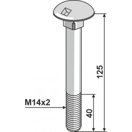 Болт М14х125 DIN 603 - 10.9