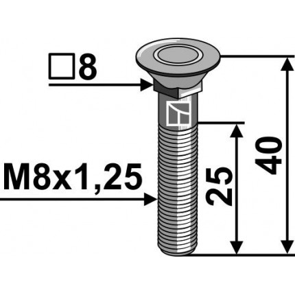 Болт M8x1,25 - 10.9