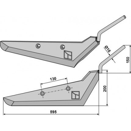 Лемех свеклокопателя, правый