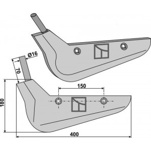 Лемех свеклокопателя, левый