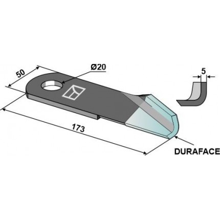 Нож соломоизмельчителя Duraface правый