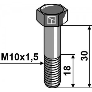 Шестигранный болт - M10x1,5 - 8.8