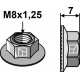 Шестигранная гайка с фланцем - M8x1,25