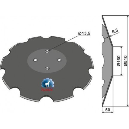 Диск зубчатый 510х6,5