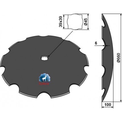 Диск зубчатый Ø660x6