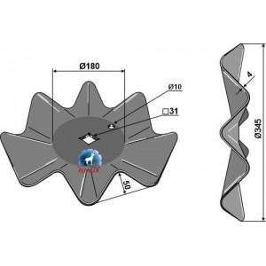 Диск с волнообразным лезвием Ø345x4 - Kongskilde