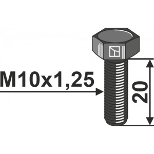Болт шестигранный M10x1,25 без гайки