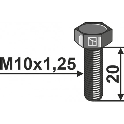 Болт шестигранный M10x1,25 без гайки