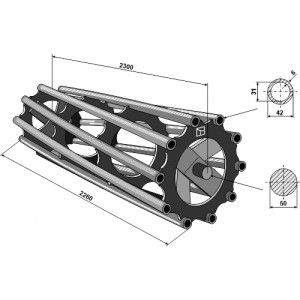 Трубчатый прикатывающий валец 2300
