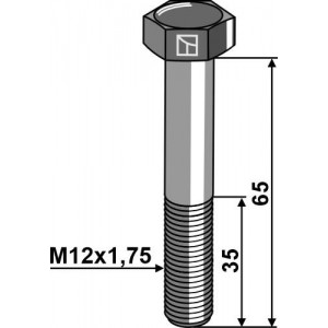Машинный болт M12 - DIN931 - 12.9