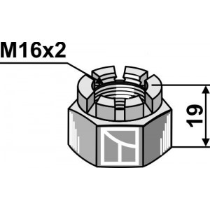 Корончатая гайка - M16