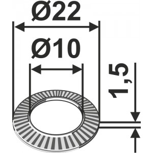 Блокирующая шайба Ø22x1,5xØ10
