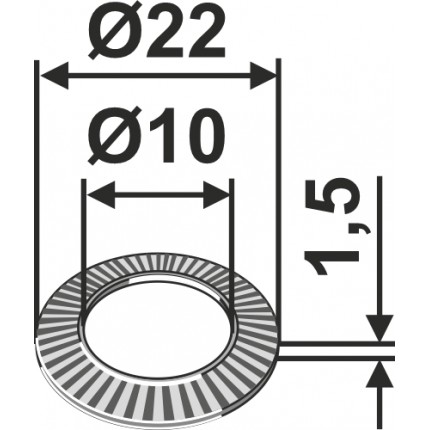 Блокирующая шайба Ø22x1,5xØ10