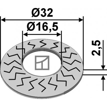 Блокирующая шайба Ø32x2,5xØ16,5