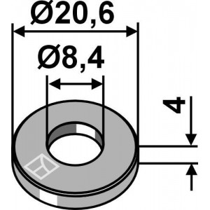 Подкладное кольцо Ø20,6x4xØ8,4 - DIN7349