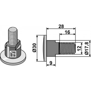 Болт для лезвия - M12x1,75 - 12.9