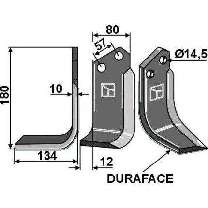 Фрезерный нож DURAFACE, левый