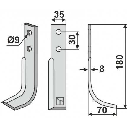 Фрезерный нож, правый
