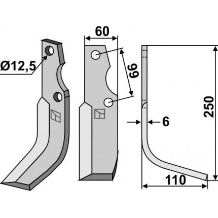 Фрезерный нож, правый