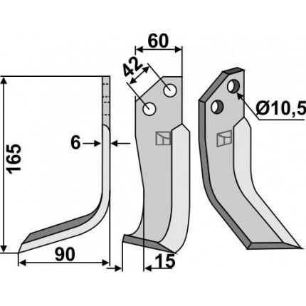 Фрезерный нож, левый
