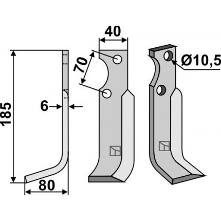 Фрезерный нож, левый