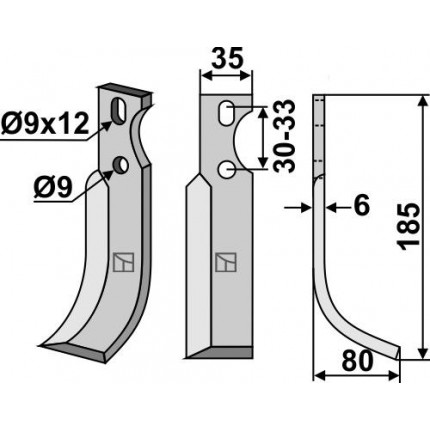 Фрезерный нож, правый